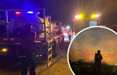 Incendio consume tejaban en Ramos Arizpe; sospechan que fue provocado