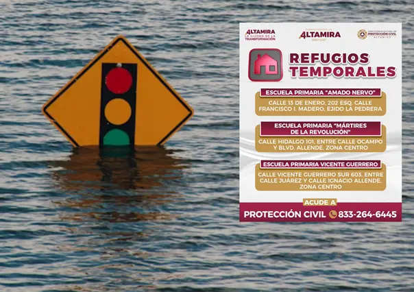 Estos son algunos refugios temporales en Altamira por las lluvias