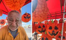 Internautas en Torreón se unen para apoyar a abuelito; vende calabacitas de Halloween
