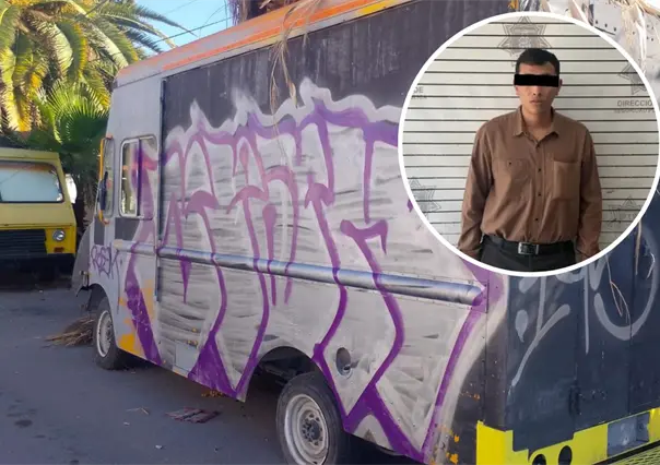 Detienen a joven por grafitear vehículos en Saltillo; buscan a una mujer que lo acompañaba