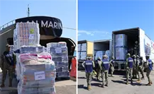 Esto donó BCS para Veracruz y otros estados; Marina embarca toneladas de ayuda en Pichilingue Esto donó BCS para Veracruz y otros estados; Marina embarca toneladas de ayuda en Pichilingue