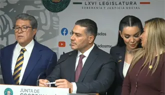 Omar García Harfuch comparece ante la Jucopo en la Cámara de Diputados