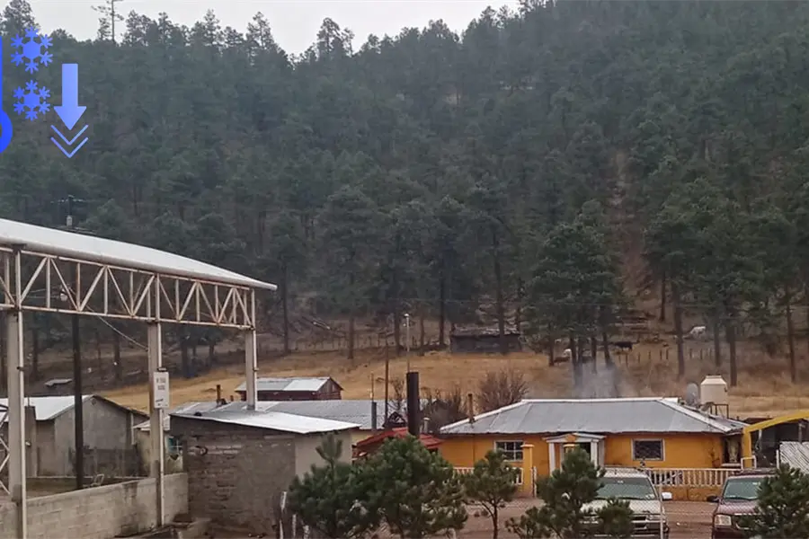 Caen temperaturas en sierra de Durango, La Rosilla llega a 4.5 grados bajo cero