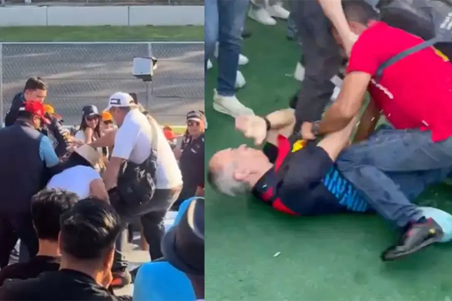 VIDEO | Asistentes al GP de México protagonizan pelea mientras pilotos de F1 daban todo en la pista