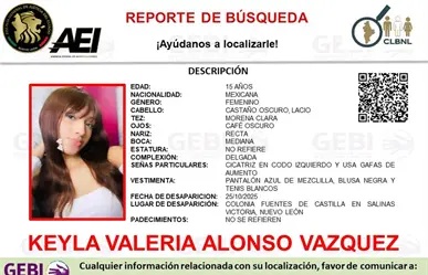 Desaparece jovencita de 15 años en Salinas Victoria, Nuevo León