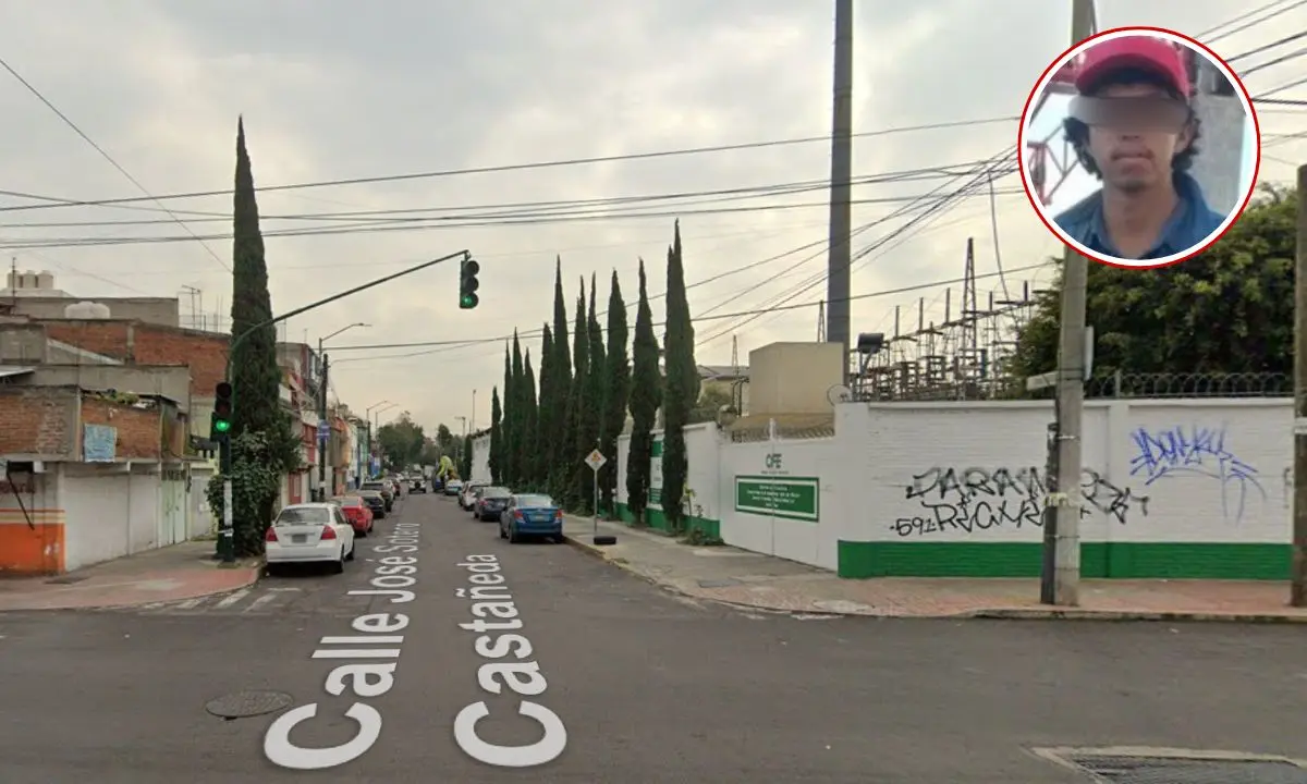 Colonia Vista Alegre, Luis N, probable feminicida de Amanda Castro.  Foto: Google Maps | X (@siete_letras) | Canva