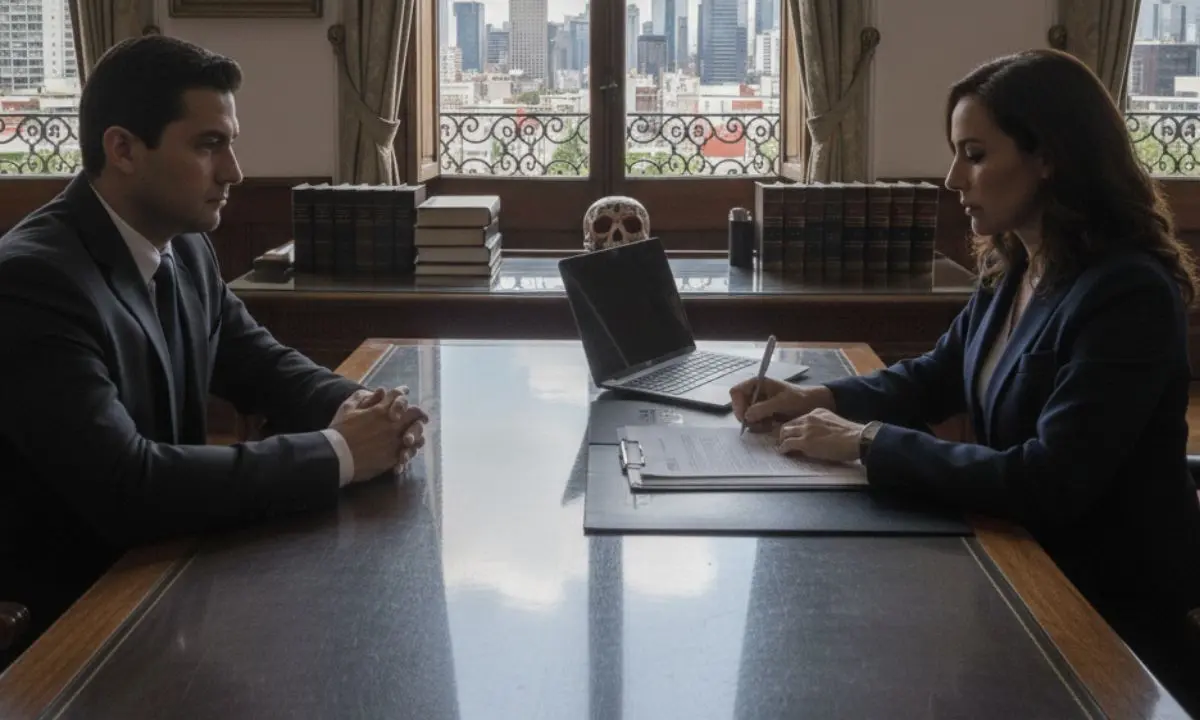 Pareja firmando el divorcio en CDMX    Foto: creada con IA