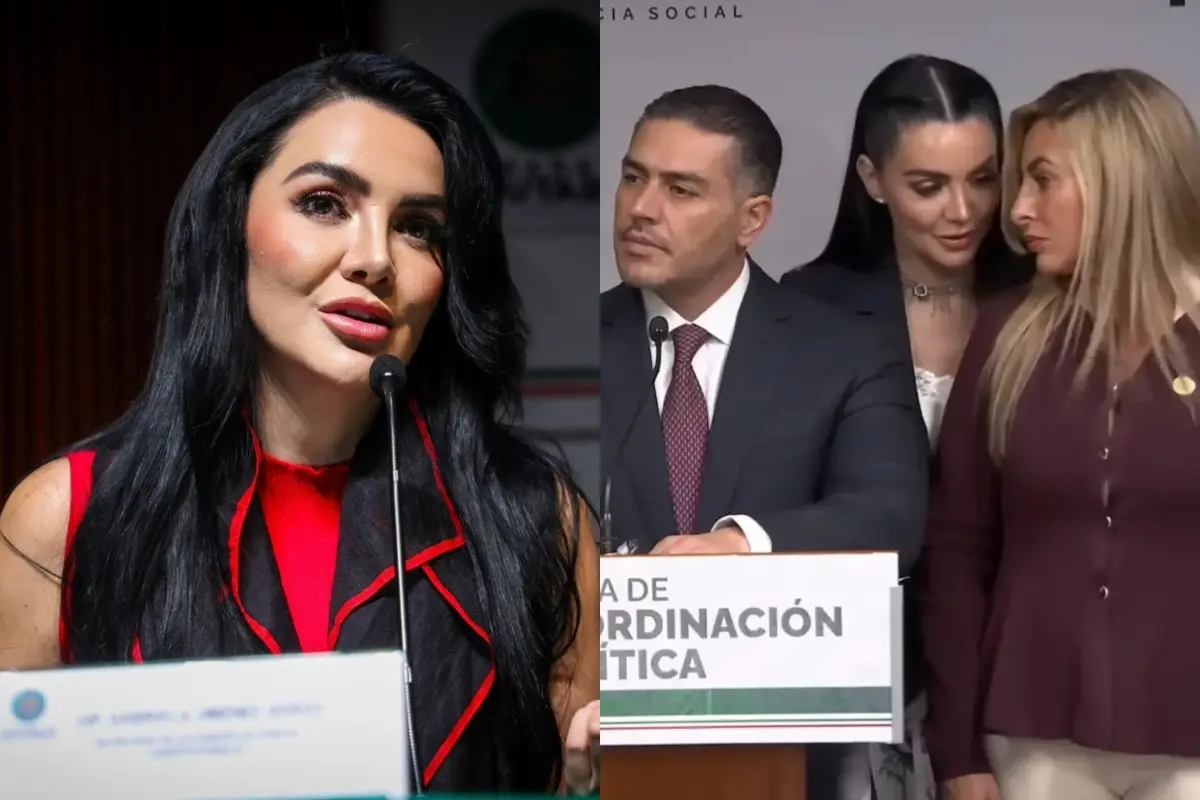 Omar García Harfuch, Gabriela Jiménez y Jessica Saiden Foto: X(Twitter) @GabyJimenezMX/Cámara de Diputados