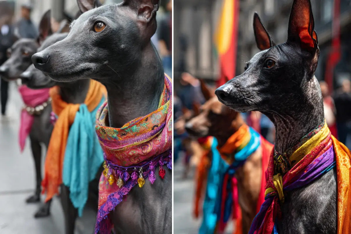 Perros Xoloitzcuintle. Foto: IA