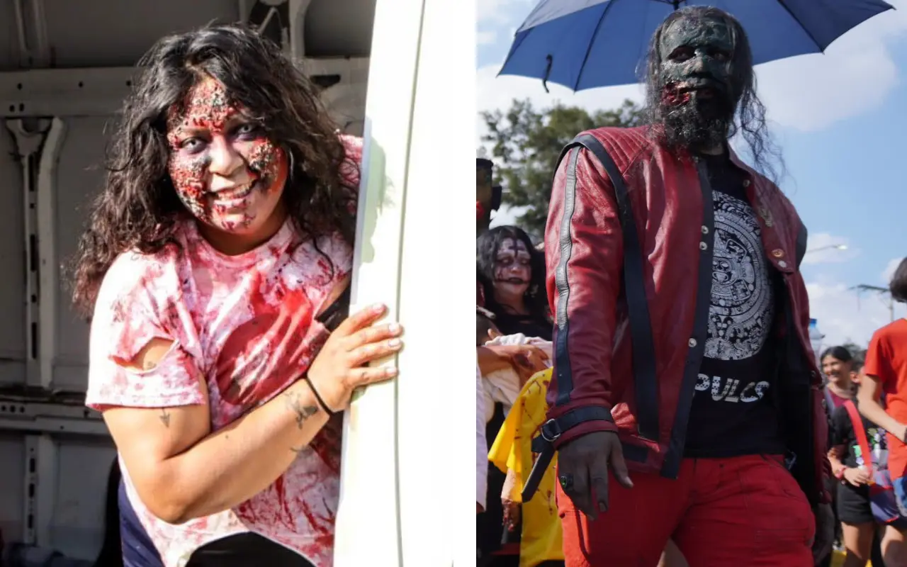 Caminata de Zombies y Monstruos en Nezahualcóyotl, 2022. Foto: FB/ Adolfo Cerqueda Rebollo (Canva)