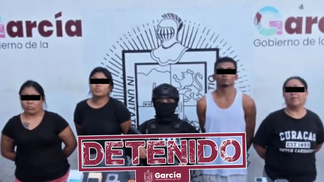 Detienen a presuntos responsables de robo en negocio de telefonía gracias a operativo “Escudo García”. Foto: Seguridad de García.