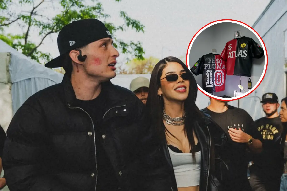Peso Pluma y su jersey (Foto: IG @pesopluma / Canva)