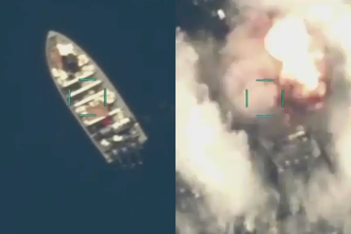 Ataque contra embarcación de drogas Foto: X(Twitter) @SecWar