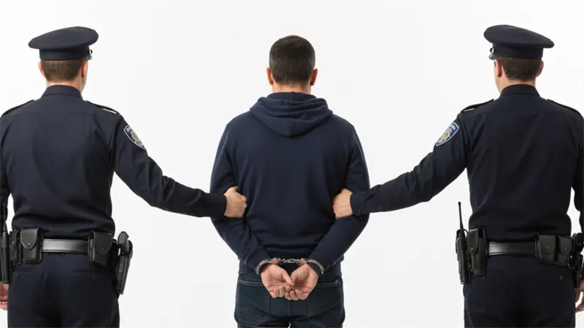 imagen recuadro Hombre detenido por policías | Gemini IA