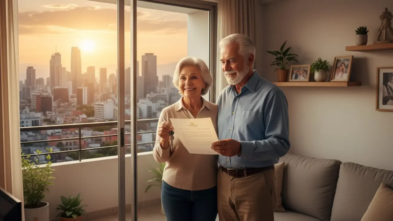 Adultos mayores con casa propia en CDMX. Foto: Gemini IA