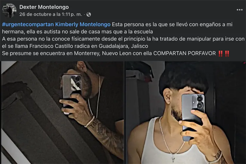 imagen recuadro Persona señalada por la familia como responsable de la desaparición de la joven. Foto: Carlos García