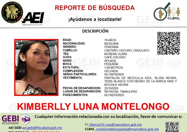 Kimberlly Luna Montelongo, joven con espectro autista, es buscada en Nuevo León