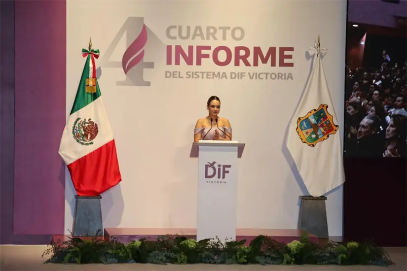 imagen recuadro Lucy de Gattás, presidenta del DIF Victoria, rindió su cuarto informe de actividades al frente del organismo. Foto: Carlos García