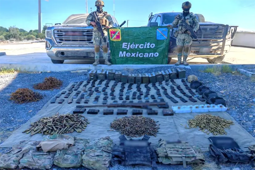 imagen recuadro Aseguramiento realizado por el Ejército Mexicano y la Guardia Estatal en Abasolo, Tamaulipas. Foto: Carlos García