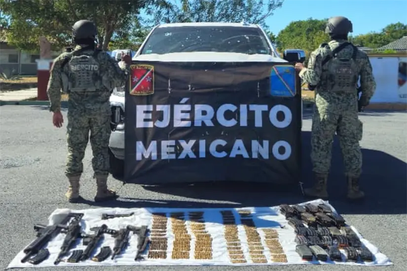 imagen recuadro Aseguramiento realizado por el Ejército Mexicano y la Guardia Estatal en Abasolo, Tamaulipas. Foto: Carlos García