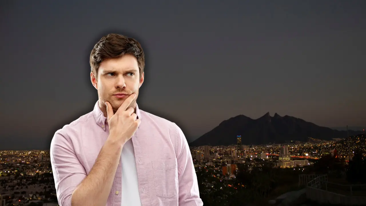 Un hombre y el cerro de la Silla. Foto: Canva