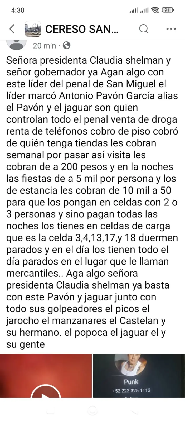 imagen recuadro Foto: Facebook (Cereso San Miguel)