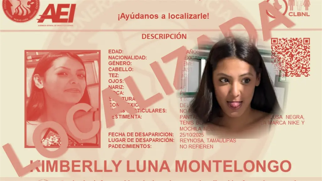 Kimberlly Luna Montelongo vuelve con su familia tras su desaparición