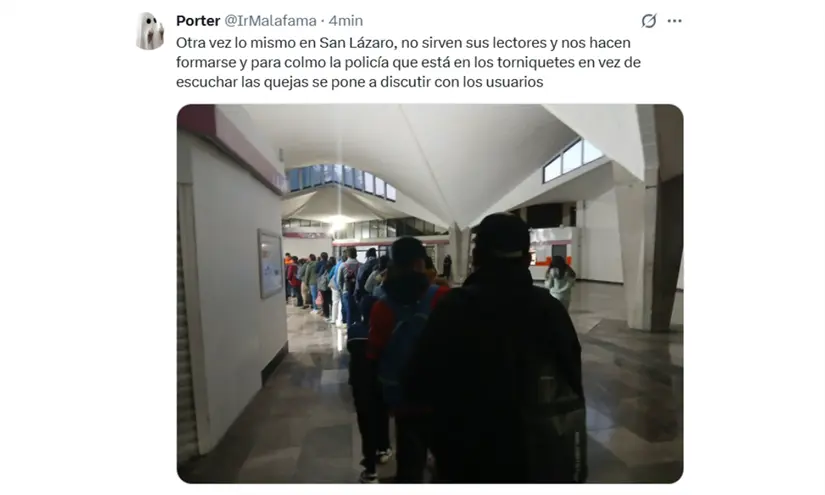 imagen recuadro Comentario de usuario sobre la condición de la estación San Lázaro