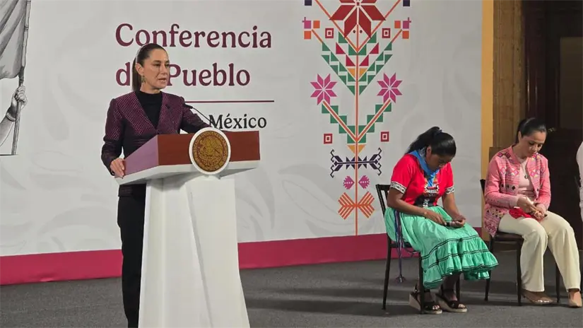 imagen recuadro Claudia Sheinbaum, María Lorena Ramírez y Mirna Beatriz de la Cruz Álvarez. Foto: Mario Flores