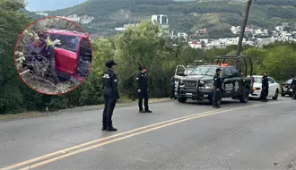 Cadetes y oficiales de la Guardia Auxiliar de Monterrey rescatan a tres personas tras caer vehículo a un barranco