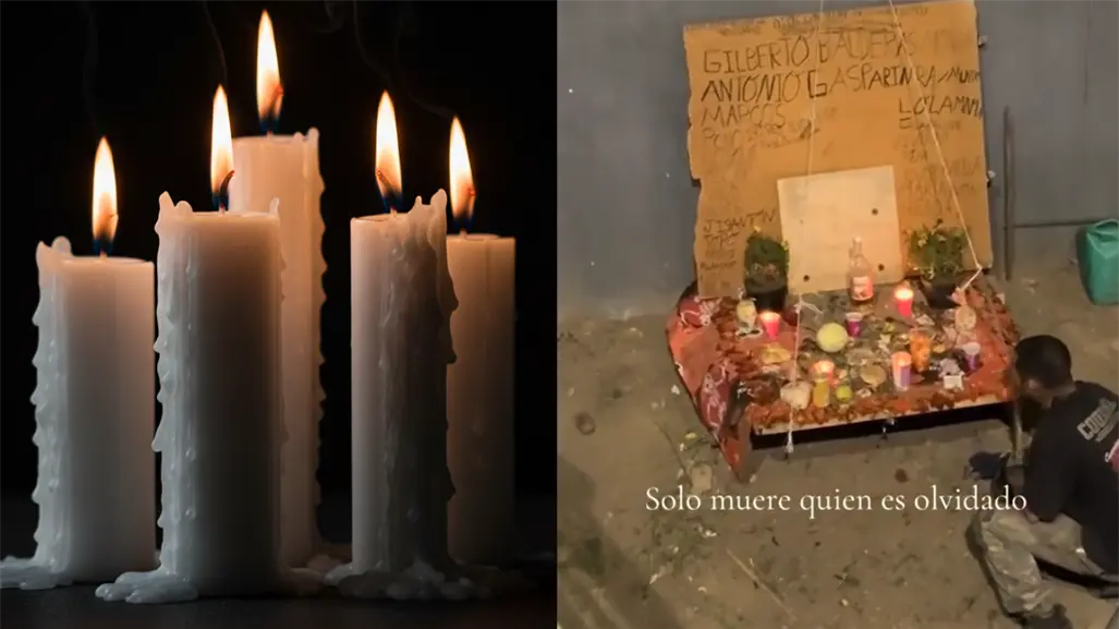 VIDEO | "Solo muere quien es olvidado": Hombre en situación de calle rinde homenaje a sus compañeros con ofrenda