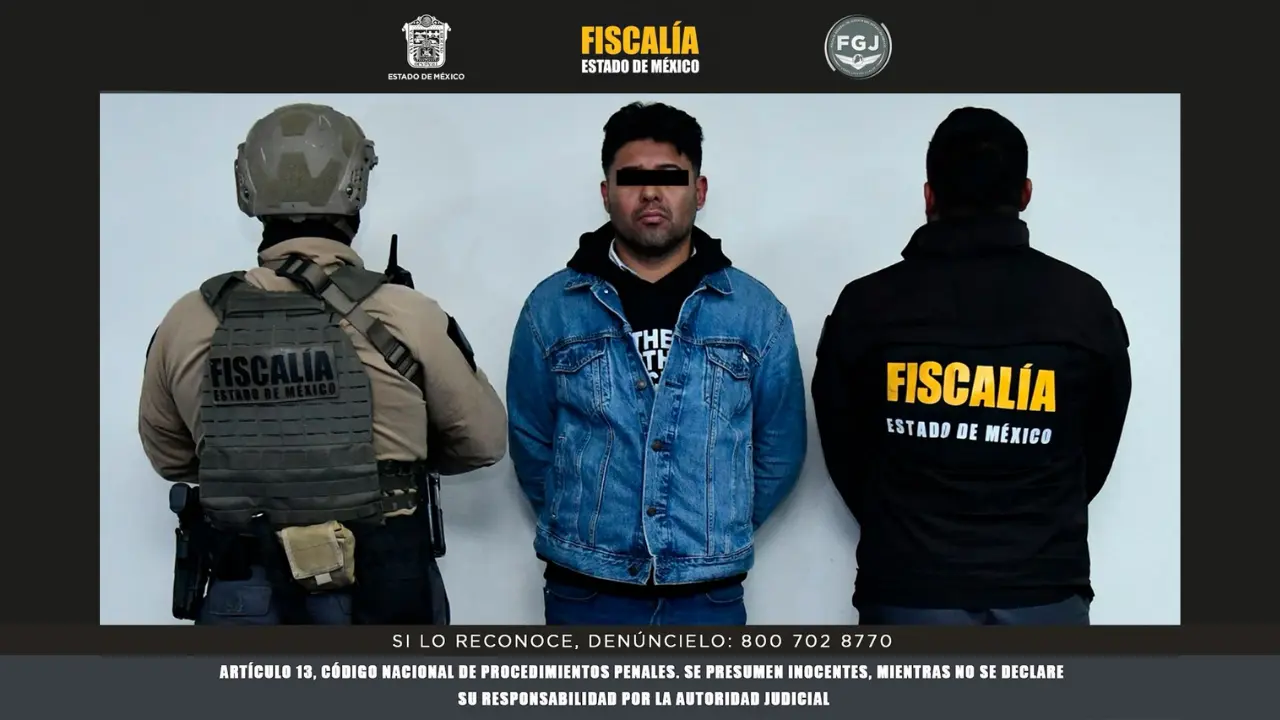 Christopher N detenido por su presunta participación en la muerte de los artistas colombianos. | Foto: X (@FiscaliaEdomex)