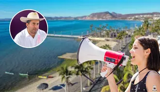 Marcha en La Paz, BCS para exigir justicia por alcalde asesinado en Uruapan, Michoacán