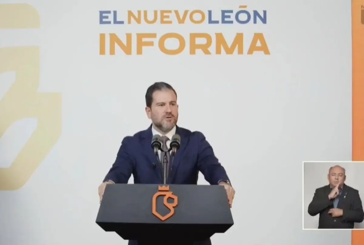 Raúl Lozano, secretario de Medio Ambiente de Nuevo León en la conferencia de prensa Nuevo León Informa. Foto: Gobierno de Nuevo León.