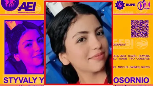 Alerta en El Carmen: buscan a adolescente Styvaly Yamileth Cuevas Osornio