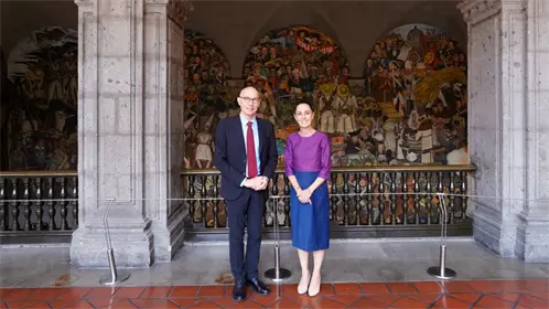 Claudia Sheinbaum se reúne con Volker Türk, alto comisionado de las Naciones Unidas para los Derechos Humanos