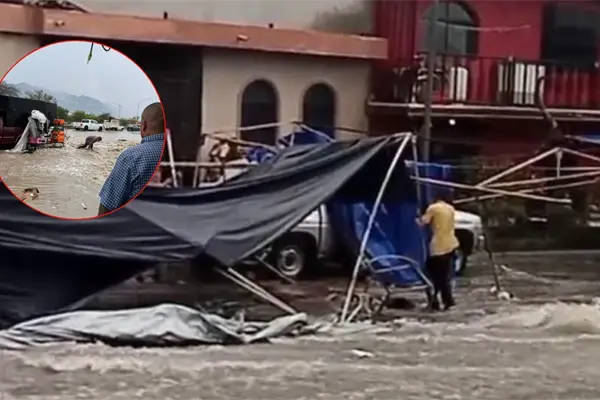 Lluvia arrastra mercado rodante en Santa Catarina; comerciantes son sorprendidos por la corriente Lluvia arrastra mercado rodante en Santa Catarina; comerciantes son sorprendidos por la corriente