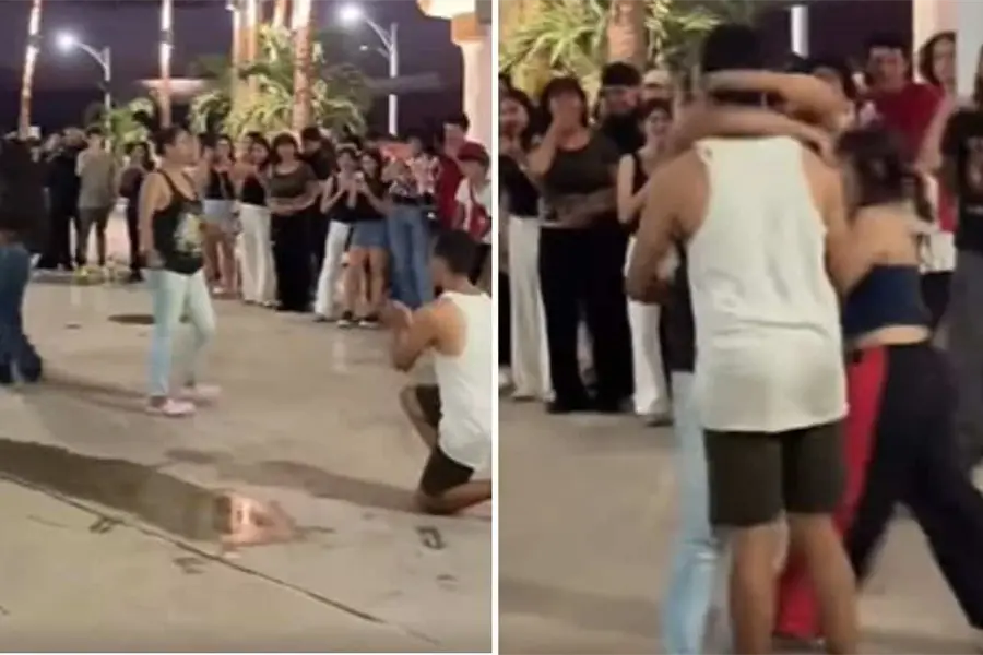 VIDEO | Batalla de farmear aura en La Paz termina con propuesta de matrimonio en pleno Malecón